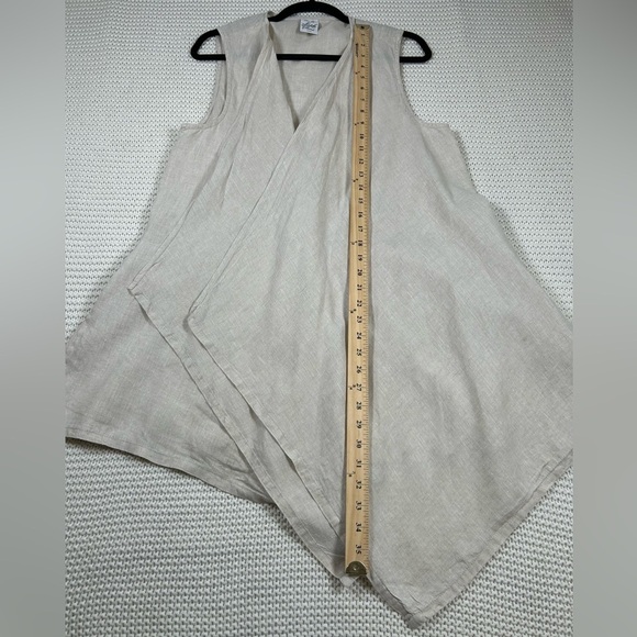 Vintage Match Point Cream Linen Drape Vest. Size Medium. - Picture 7 of 7